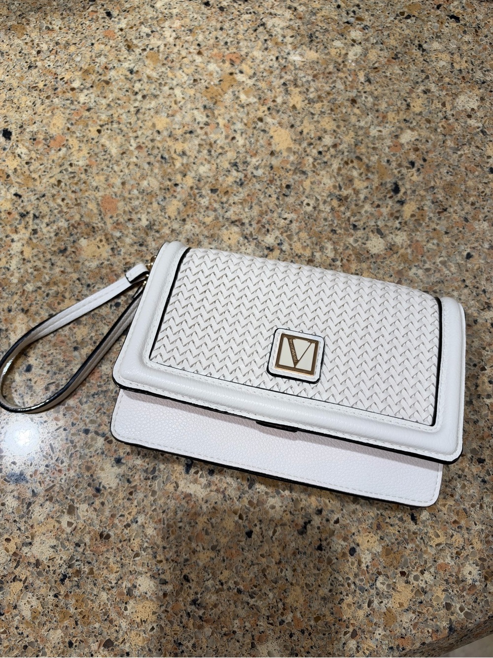 Victoria's Secret White Woven Wristlet Crossbody